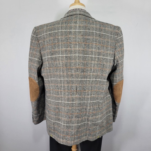 Linea Uomo Men's Sport Coat Wool Blend Heavy Flannel Plaid Luxury Fabric 50L - Picture 13 of 16